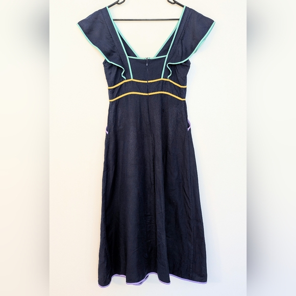Kate Spade Linen Contrast Trim Dress - Picture 4 of 5